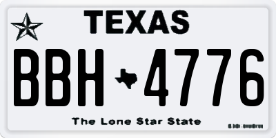 TX license plate BBH4776