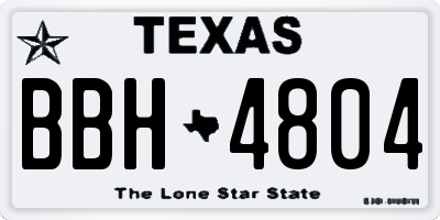 TX license plate BBH4804