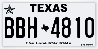 TX license plate BBH4810