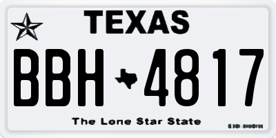 TX license plate BBH4817