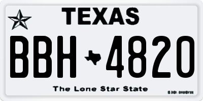 TX license plate BBH4820