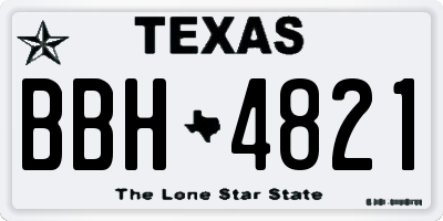 TX license plate BBH4821