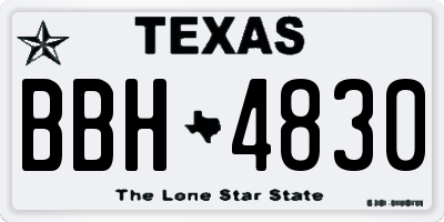 TX license plate BBH4830