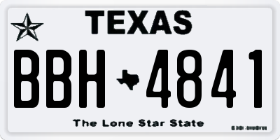 TX license plate BBH4841