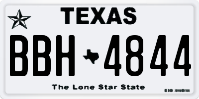TX license plate BBH4844