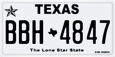 TX license plate BBH4847