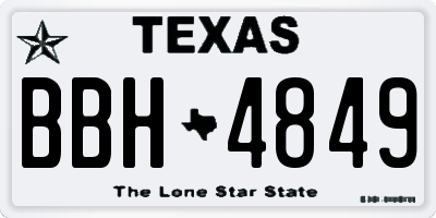 TX license plate BBH4849