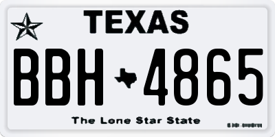 TX license plate BBH4865