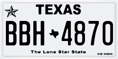 TX license plate BBH4870