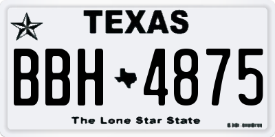 TX license plate BBH4875