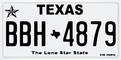 TX license plate BBH4879