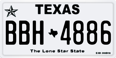 TX license plate BBH4886
