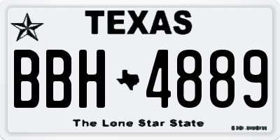 TX license plate BBH4889