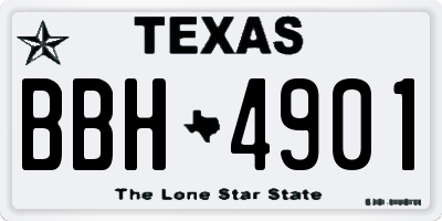 TX license plate BBH4901