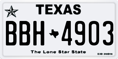 TX license plate BBH4903