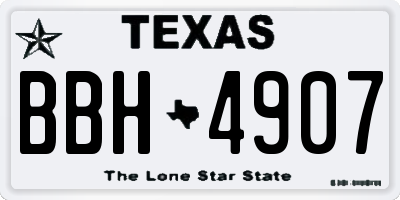 TX license plate BBH4907