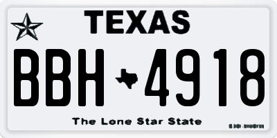 TX license plate BBH4918