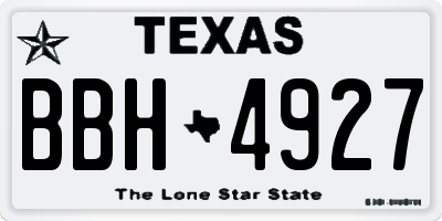 TX license plate BBH4927