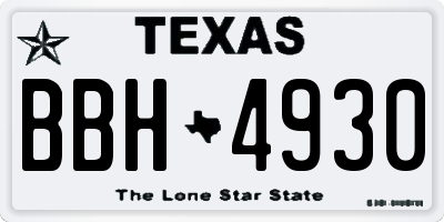 TX license plate BBH4930