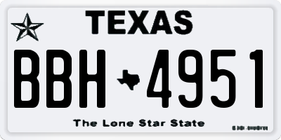 TX license plate BBH4951
