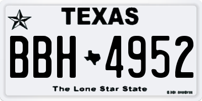 TX license plate BBH4952