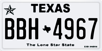 TX license plate BBH4967