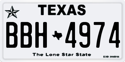 TX license plate BBH4974