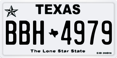 TX license plate BBH4979