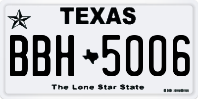 TX license plate BBH5006