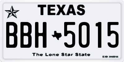 TX license plate BBH5015