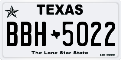 TX license plate BBH5022