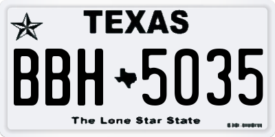 TX license plate BBH5035