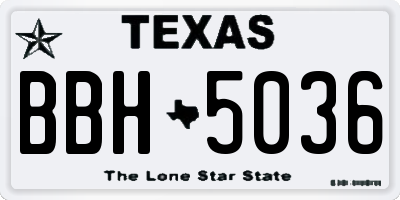 TX license plate BBH5036