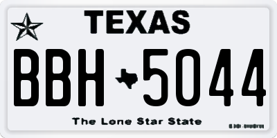 TX license plate BBH5044