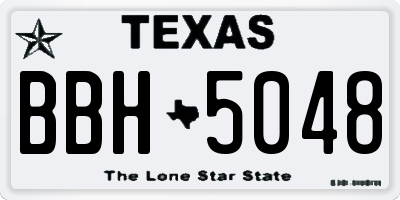 TX license plate BBH5048