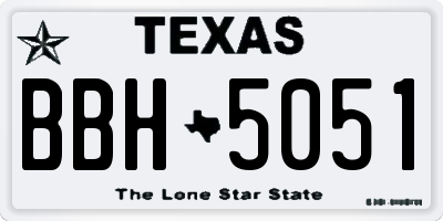 TX license plate BBH5051