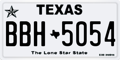 TX license plate BBH5054