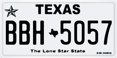 TX license plate BBH5057