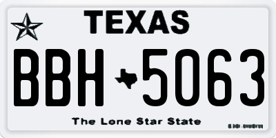 TX license plate BBH5063