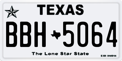 TX license plate BBH5064