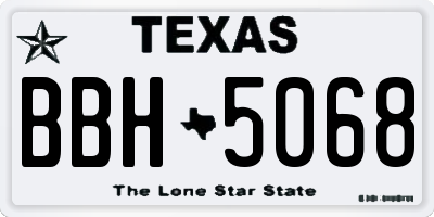 TX license plate BBH5068