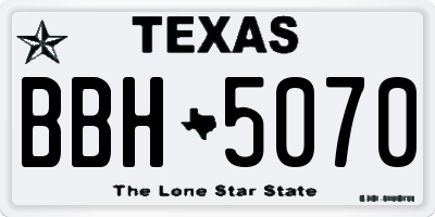 TX license plate BBH5070