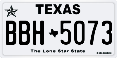 TX license plate BBH5073