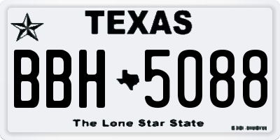 TX license plate BBH5088
