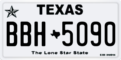 TX license plate BBH5090