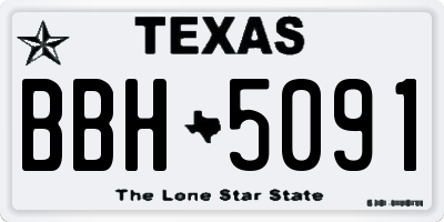 TX license plate BBH5091