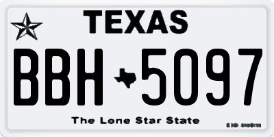 TX license plate BBH5097