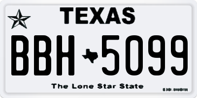 TX license plate BBH5099