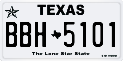 TX license plate BBH5101