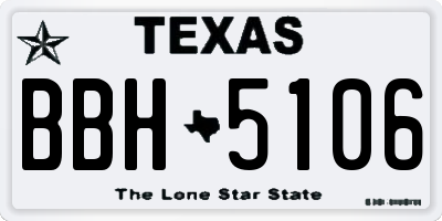 TX license plate BBH5106